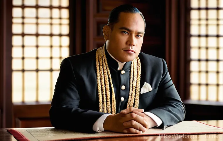 통가 독립 역사 - **Prompt 1: Diplomatic Resilience of the Tongan Monarchy**
"A majestic, dignified King of Tonga,...