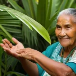통가에서 사용하는 전통 허브 - **Prompt 1: Wise Tongan Healer in a Lush Botanical Garden**
"A portrait of a serene, elderly Ton...