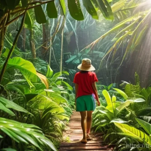 Home 16 통가 기후 및 날씨 - **Prompt:** A vibrant, sun-dappled tropical rainforest in Tonga, immediately after a refreshing shor...