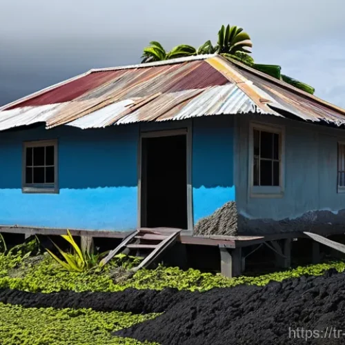 Home 1 통가에서 발생했던 주요 자연재해 기록 - **Prompt:** A vivid, realistic depiction of the immediate aftermath of the Hunga Tonga-Hunga Ha'apai...